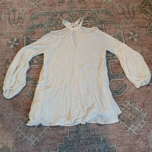 Free People Drift Away Cold Shoulder Women's White Blouse Size Large